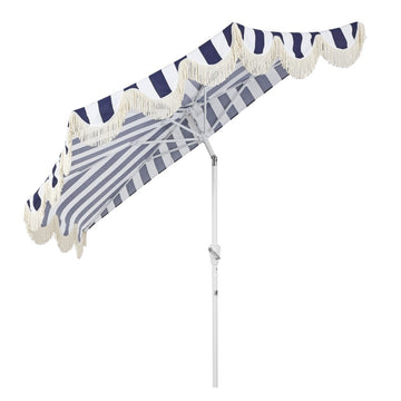 Beverly 9 ft. Designer Classic Scalloped Fringe Half Market Patio Umbrella